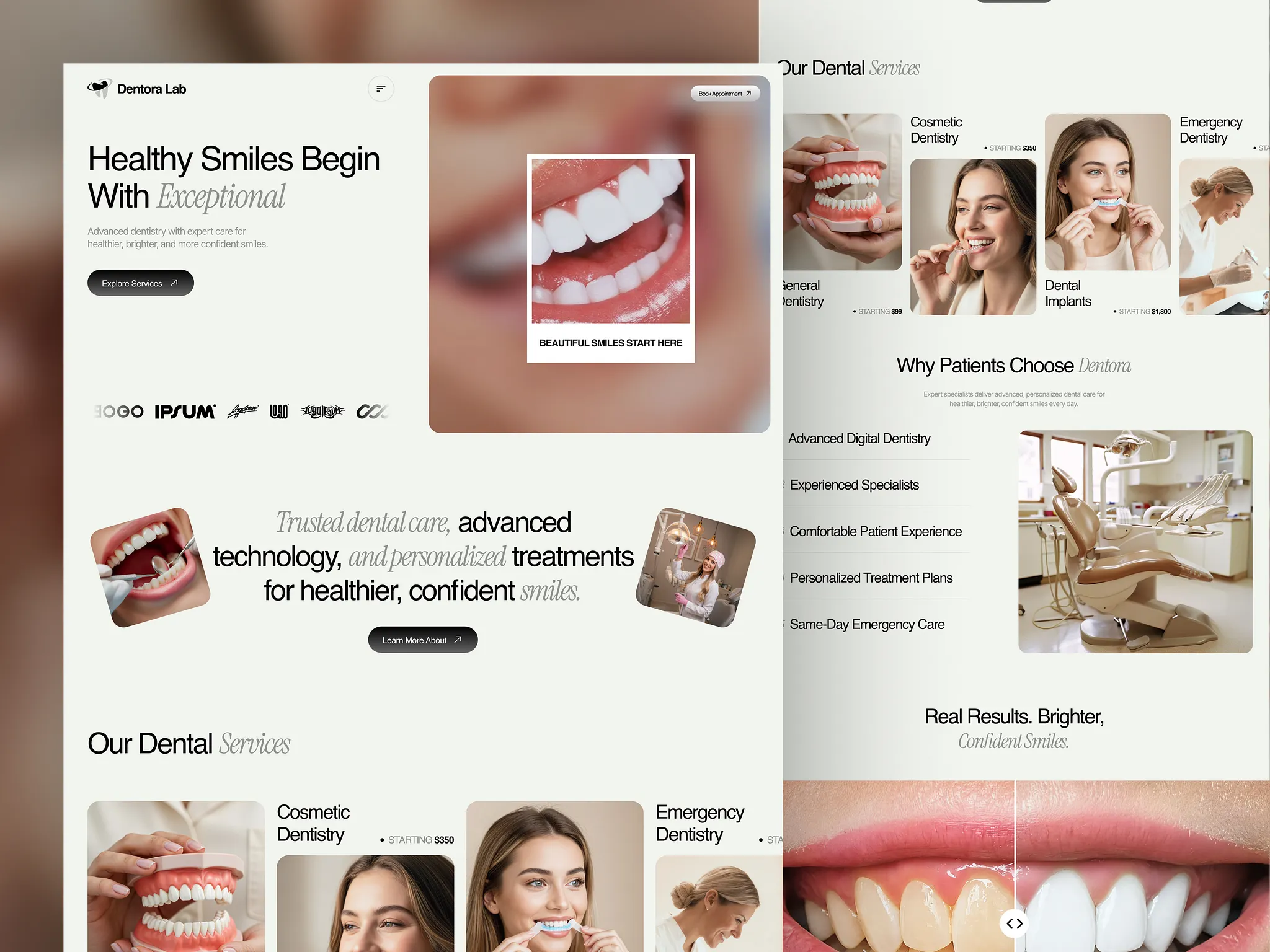 Dentora Lab concept website